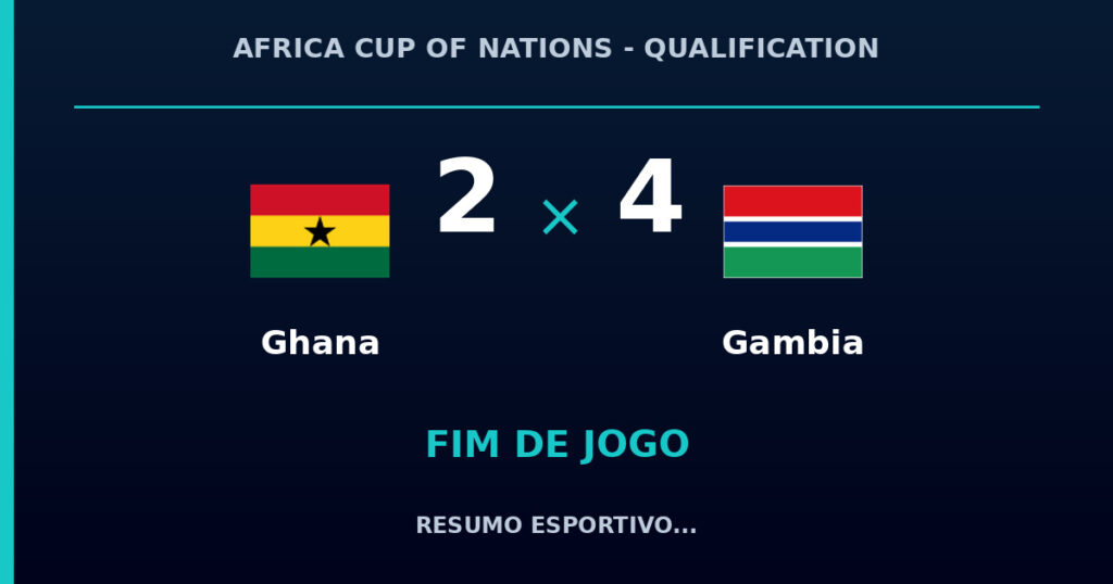 Gambia reage e vence Ghana por 4 a 2