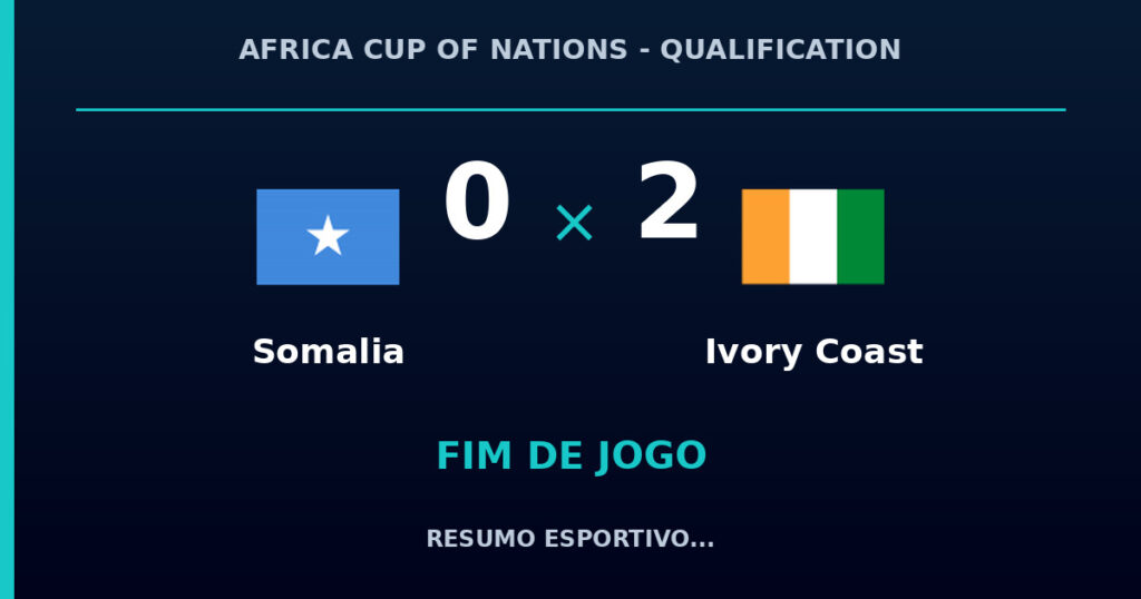 Ivory Coast vence Somalia por 2 a 0