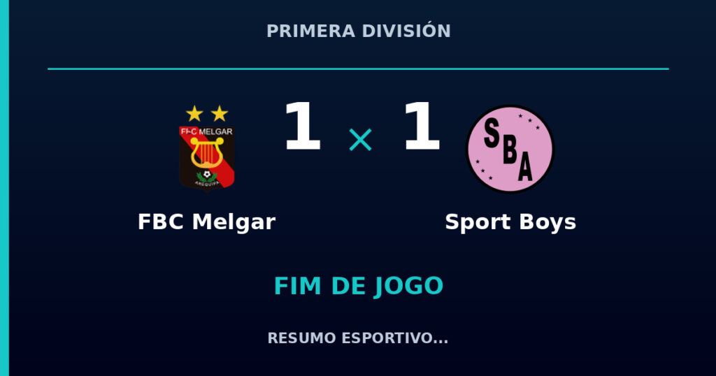 FBC Melgar 1 x 1 Sport Boys: resumo e números da partida