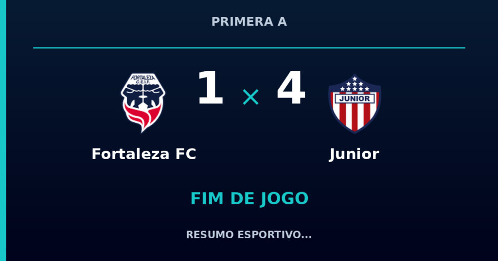 Fortaleza FC 1 x 4 Junior: resumo e números da partida