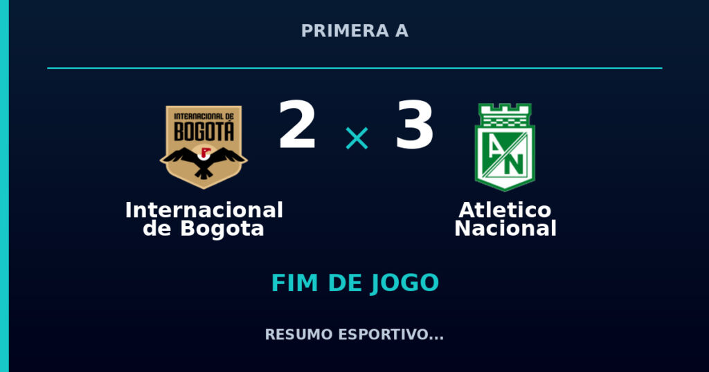Internacional de Bogota 2 x 3 Atletico Nacional: resumo e números da partida