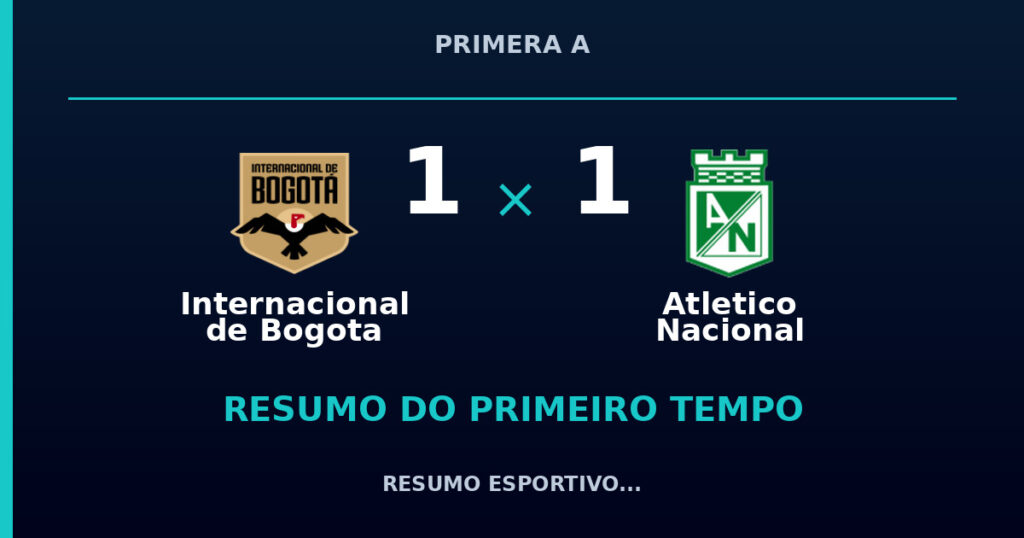 Internacional de Bogota 1 x 1 Atletico Nacional: resumo do primeiro tempo