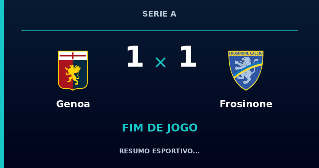 Genoa 1 x 1 Frosinone: resumo e números da partida