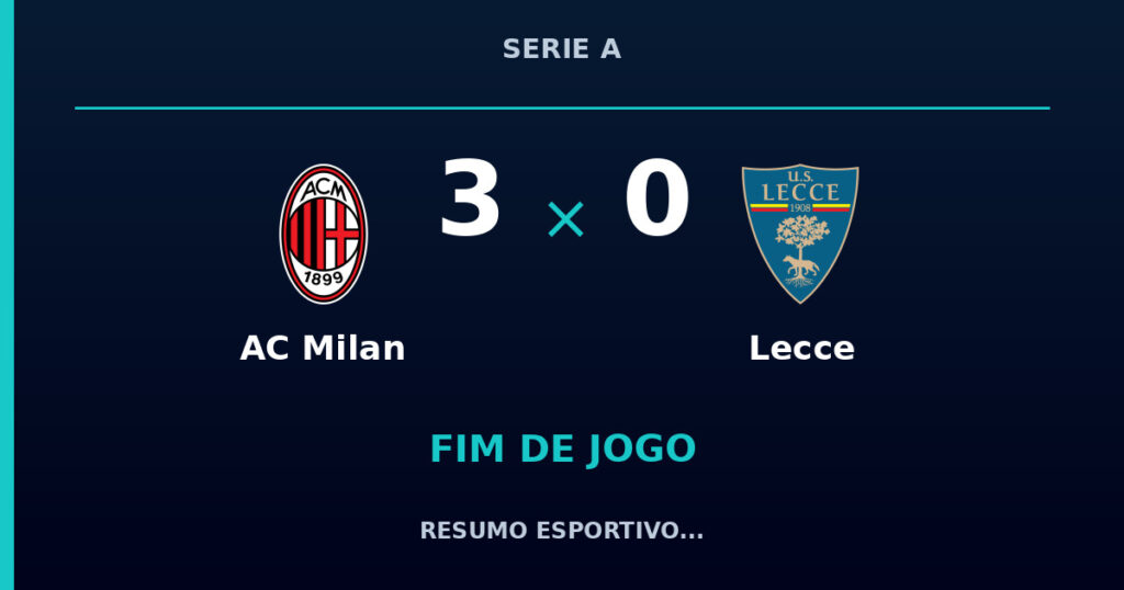 AC Milan 3 x 0 Lecce: resumo e números da partida