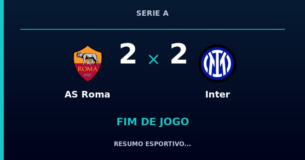 AS Roma 2 x 2 Inter: resumo e números da partida