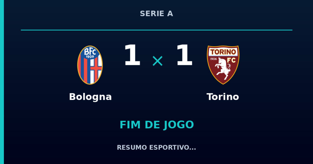 Bologna 1 x 1 Torino: resumo e números da partida