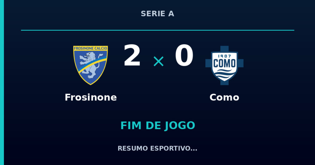Frosinone 2 x 0 Como: resumo e números da partida