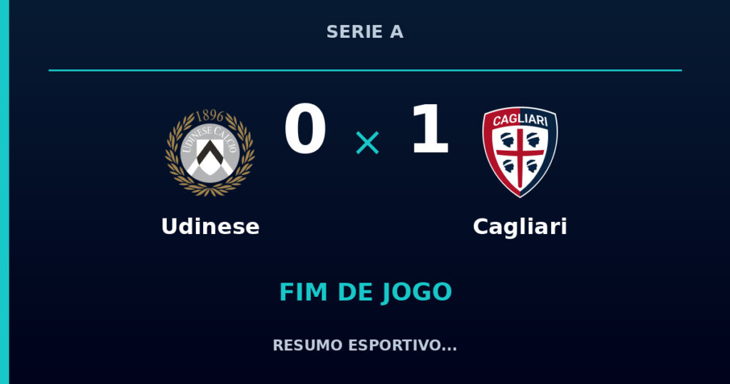 Udinese 0 x 1 Cagliari: resumo e números da partida