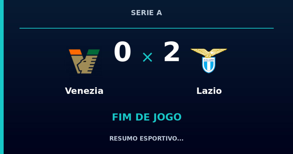 Venezia 0 x 2 Lazio: resumo e números da partida