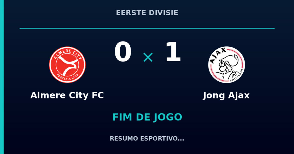 Almere City FC 0 x 1 Jong Ajax: resumo e números da partida