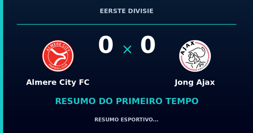 Almere City FC 0 x 0 Jong Ajax: resumo do primeiro tempo