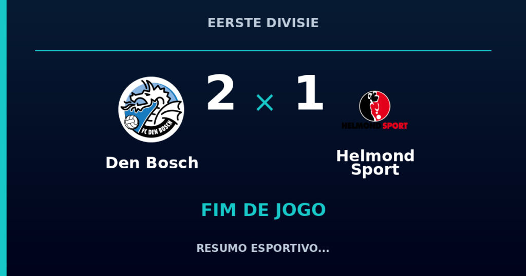 Den Bosch 2 x 1 Helmond Sport: resumo e números da partida