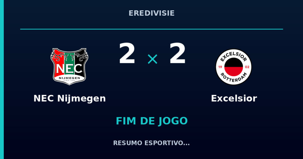 NEC Nijmegen 2 x 2 Excelsior: resumo e números da partida