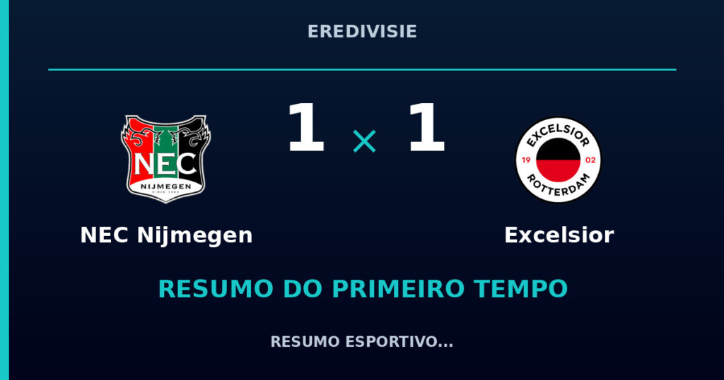 NEC Nijmegen 1 x 1 Excelsior: resumo do primeiro tempo