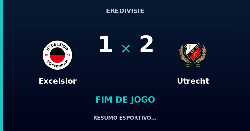 Excelsior 1 x 2 Utrecht: resumo e números da partida