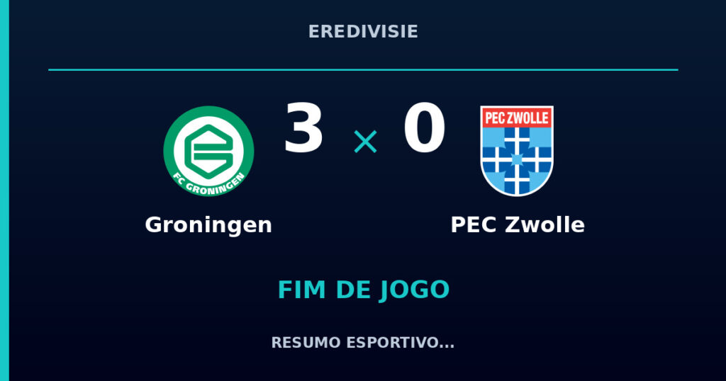 Groningen 3 x 0 PEC Zwolle: resumo e números da partida