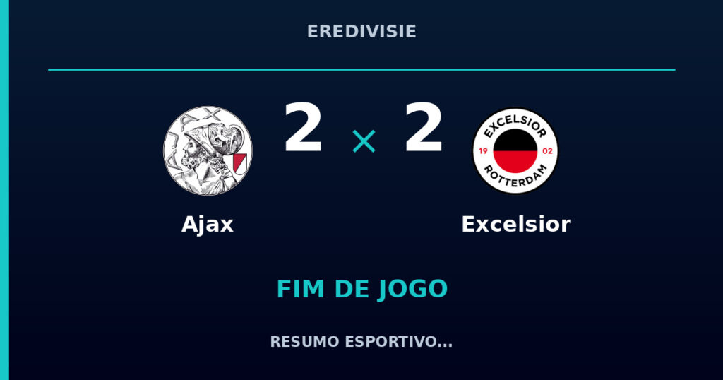 Ajax 2 x 2 Excelsior: resumo e números da partida