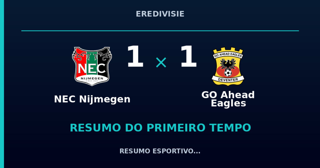 NEC Nijmegen 1 x 1 GO Ahead Eagles: resumo do primeiro tempo