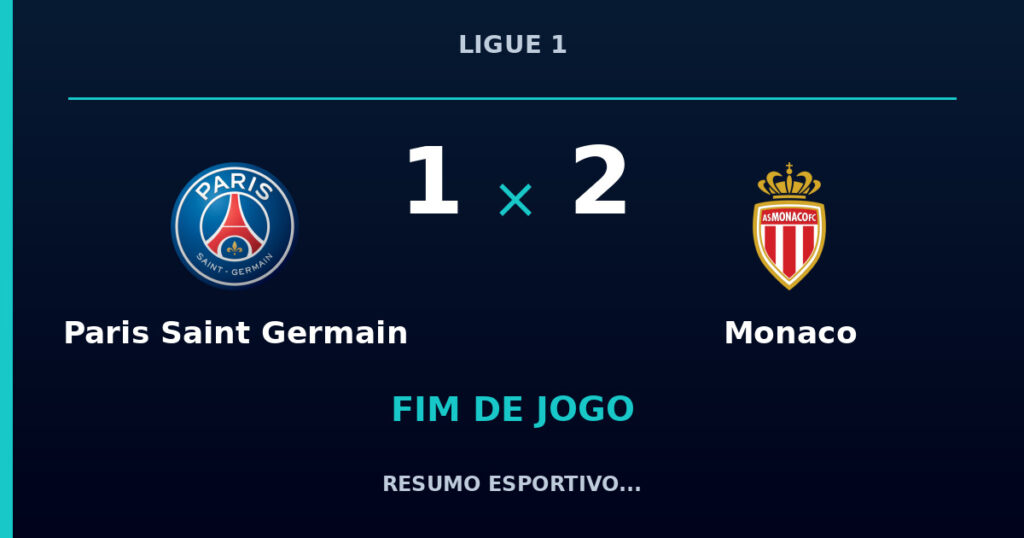 Paris Saint Germain 1 x 2 Monaco: resumo e números da partida