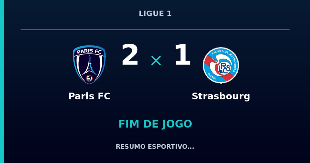 Paris FC 2 x 1 Strasbourg: resumo e números da partida