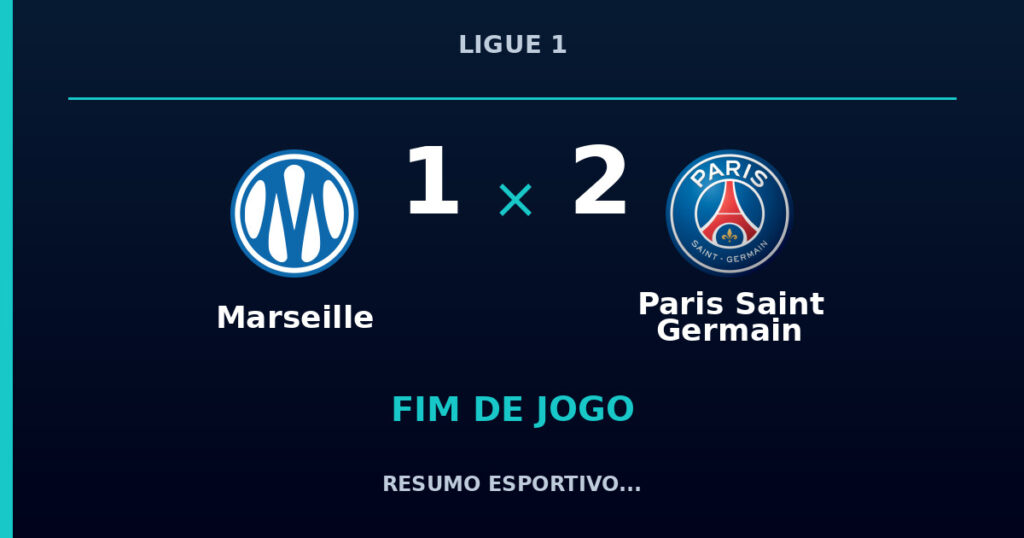 Marseille 1 x 2 Paris Saint Germain: resumo e números da partida
