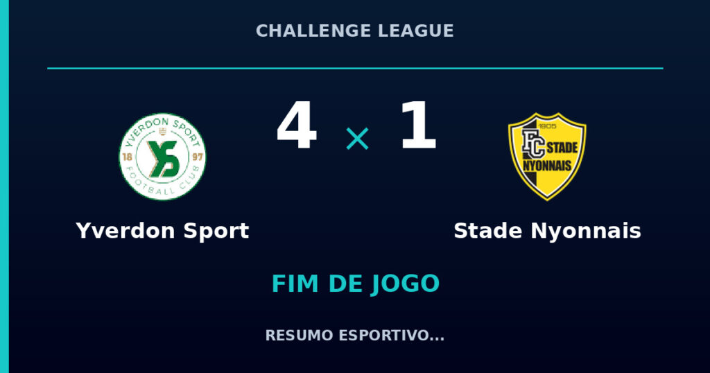 Yverdon Sport 4 x 1 Stade Nyonnais: resumo e números da partida