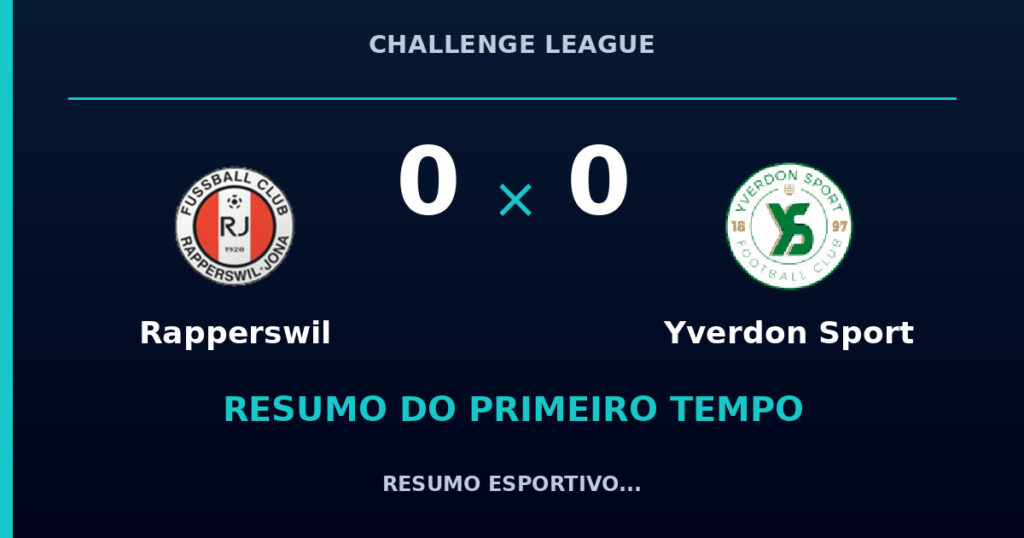 Rapperswil 0 x 0 Yverdon Sport: resumo do primeiro tempo