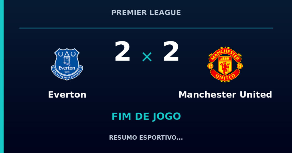 Everton 2 x 2 Manchester United: resumo e números da partida