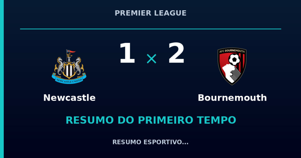 Newcastle 1 x 2 Bournemouth: resumo do primeiro tempo