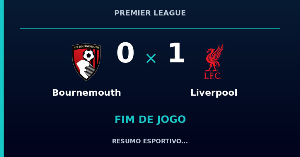 Bournemouth 0 x 1 Liverpool: resumo e números da partida