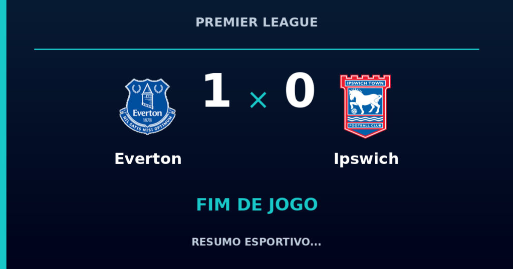 Everton 1 x 0 Ipswich: resumo e números da partida