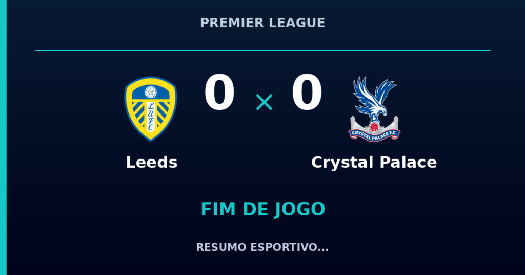 Leeds 0 x 0 Crystal Palace: resumo e números da partida