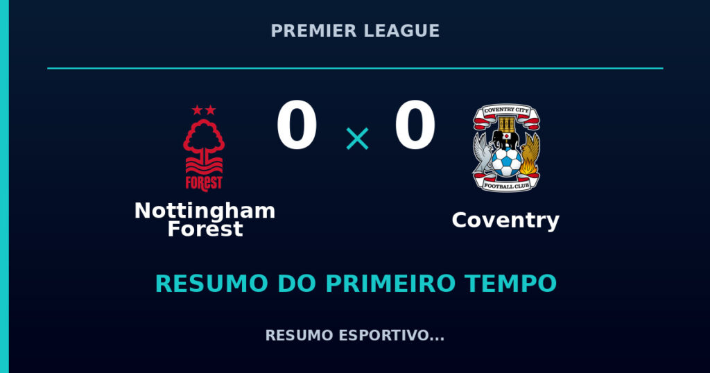 Nottingham Forest 0 x 0 Coventry: resumo do primeiro tempo