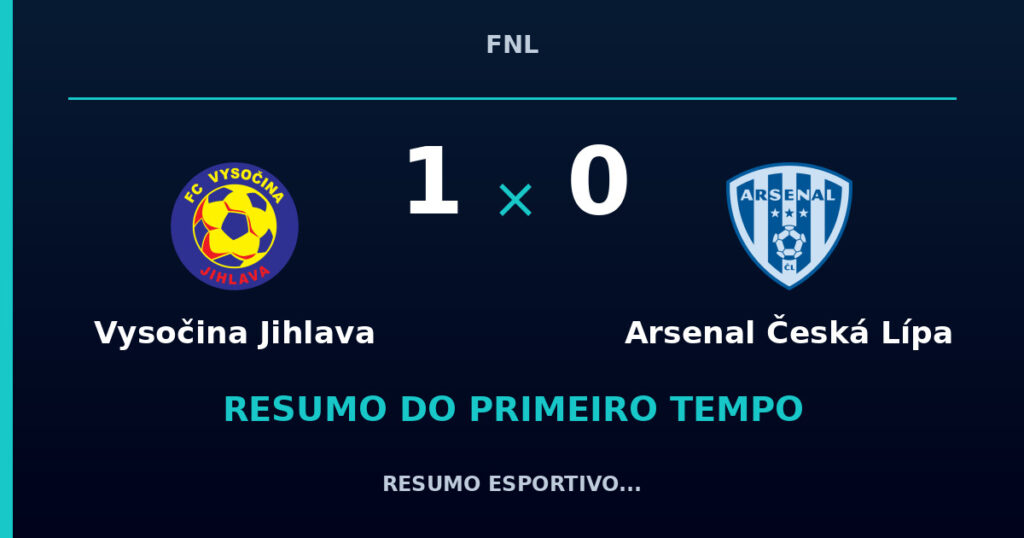 Vysočina Jihlava 1 x 0 Arsenal Česká Lípa: resumo do primeiro tempo