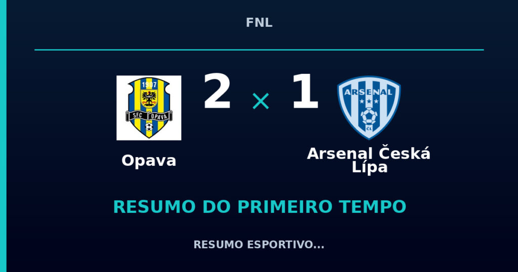 Opava 2 x 1 Arsenal Česká Lípa: resumo do primeiro tempo