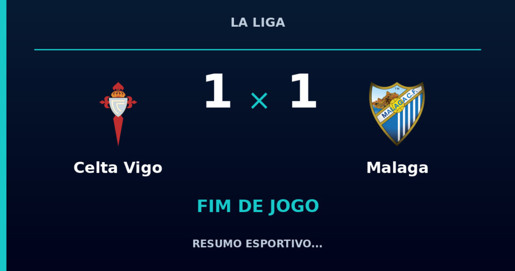Celta Vigo 1 x 1 Malaga: resumo e números da partida