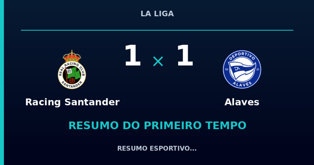 Racing Santander 1 x 1 Alaves: resumo do primeiro tempo