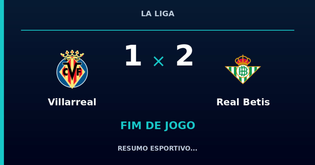 Villarreal 1 x 2 Real Betis: resumo e números da partida