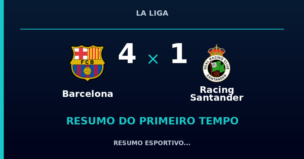 Barcelona 4 x 1 Racing Santander: resumo do primeiro tempo
