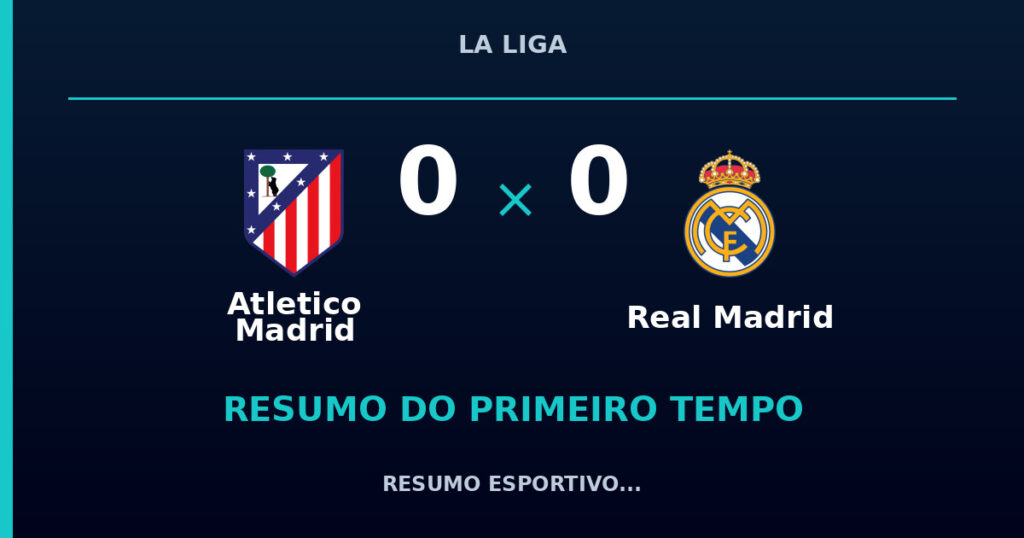 Atletico Madrid 0 x 0 Real Madrid: resumo do primeiro tempo