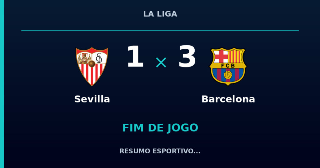 Sevilla 1 x 3 Barcelona: resumo e números da partida