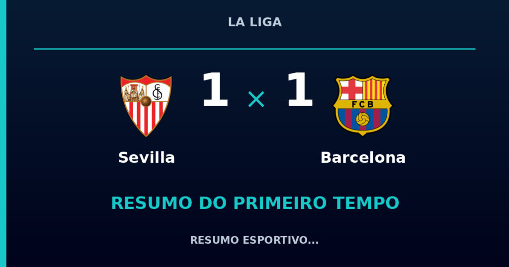 Sevilla 1 x 1 Barcelona: resumo do primeiro tempo