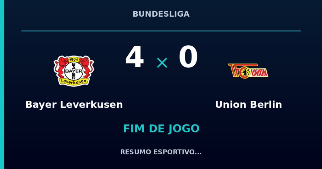Bayer Leverkusen 4 x 0 Union Berlin: resumo e números da partida