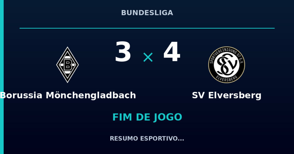 Borussia Mönchengladbach 3 x 4 SV Elversberg: resumo e números da partida