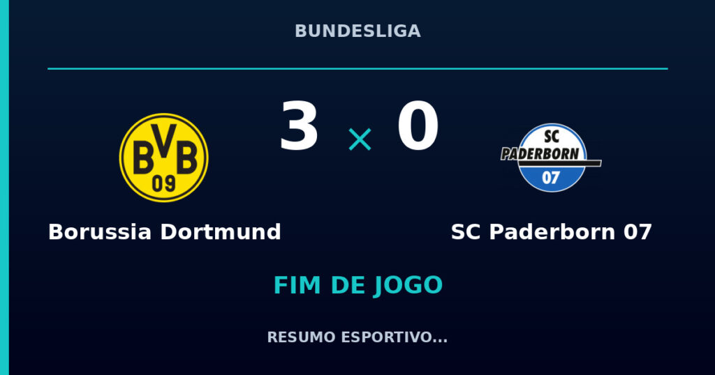 Borussia Dortmund 3 x 0 SC Paderborn 07: resumo e números da partida