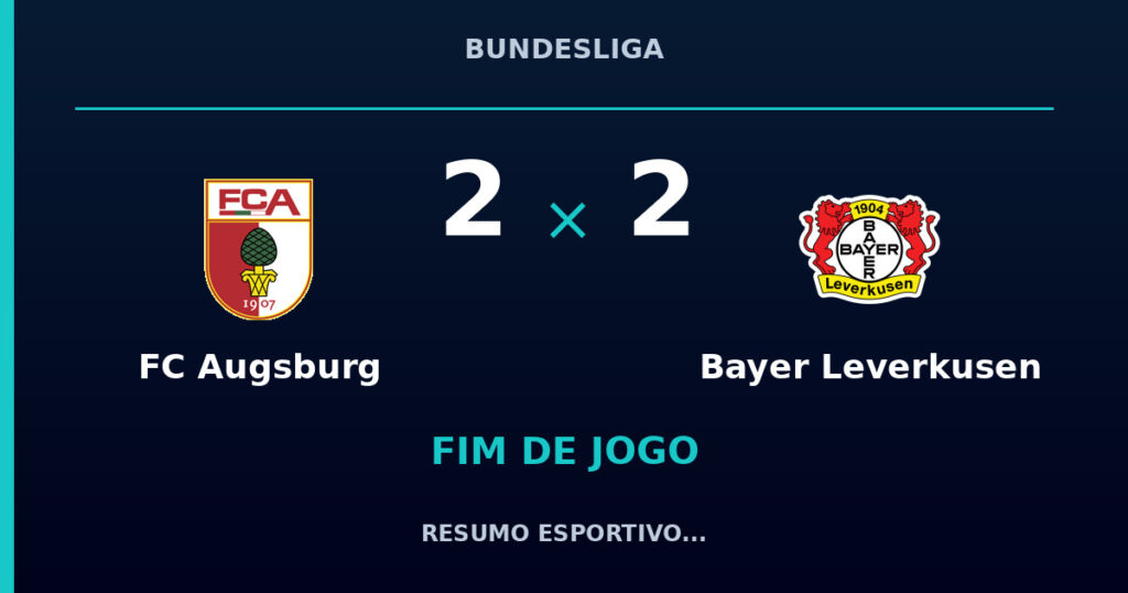 FC Augsburg 2 x 2 Bayer Leverkusen: resumo e números da partida