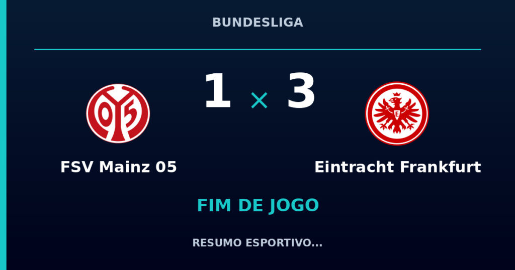 FSV Mainz 05 1 x 3 Eintracht Frankfurt: resumo e números da partida