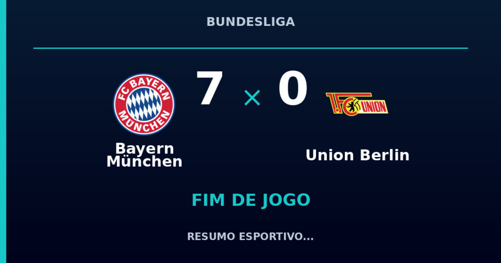 Bayern München 7 x 0 Union Berlin: resumo e números da partida