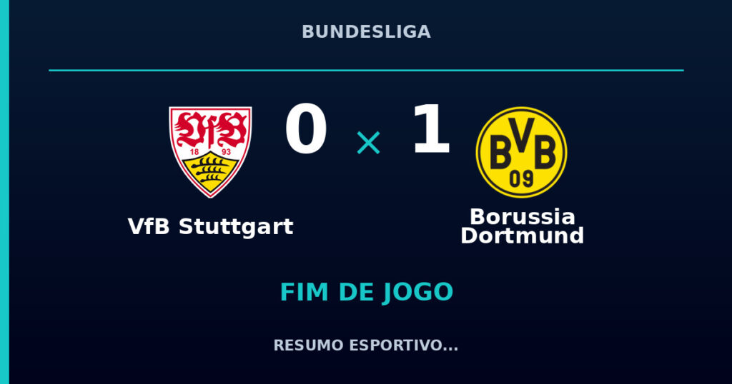 VfB Stuttgart 0 x 1 Borussia Dortmund: resumo e números da partida