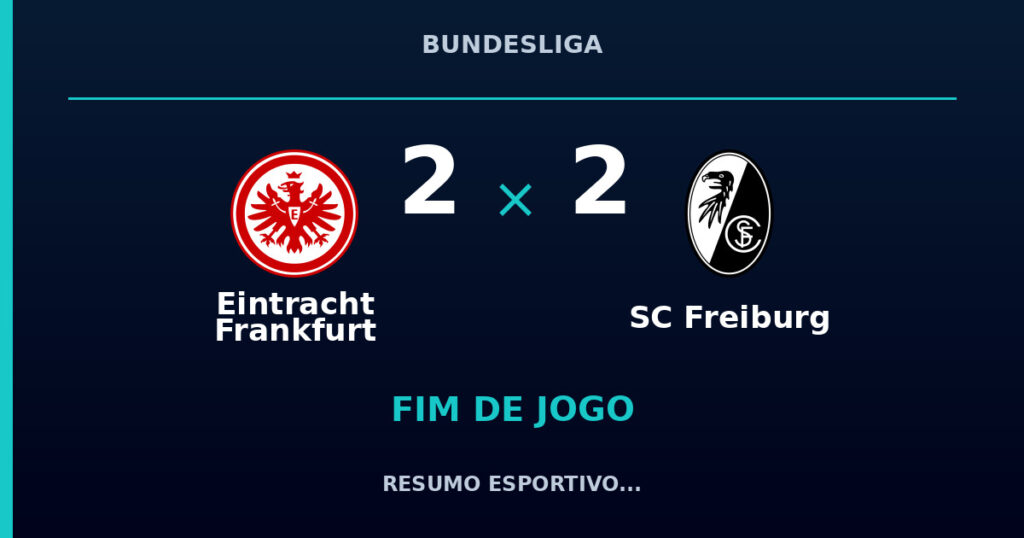 Eintracht Frankfurt 2 x 2 SC Freiburg: resumo e números da partida